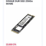 DISQUE DUR SSD 256Go MVME